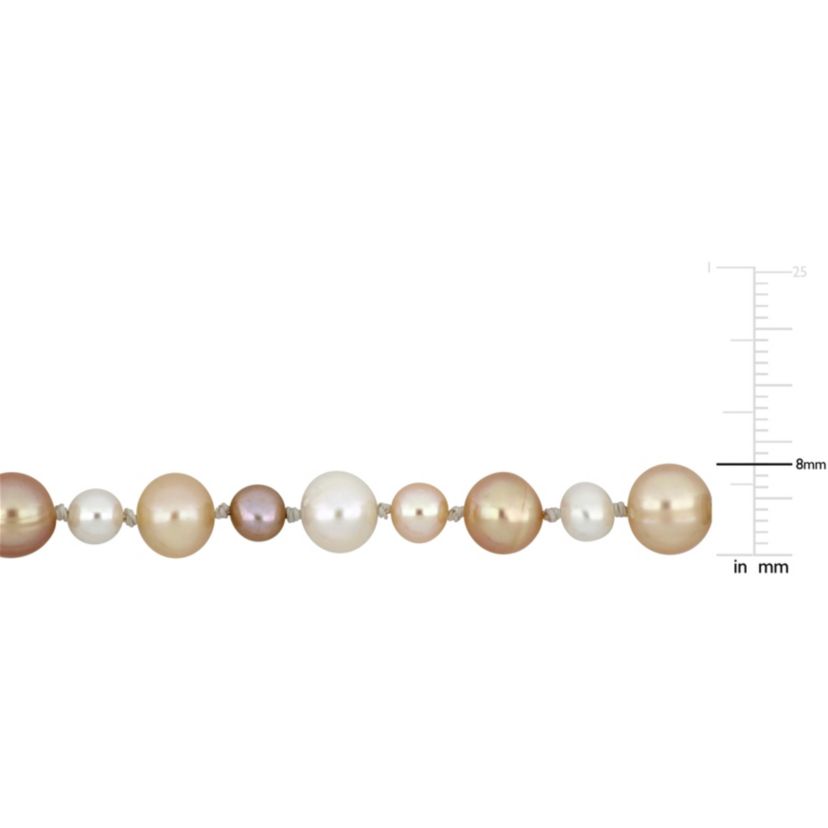 7.5-8mm Multi-Color Freshwater Cultured Pearl Endless Necklace