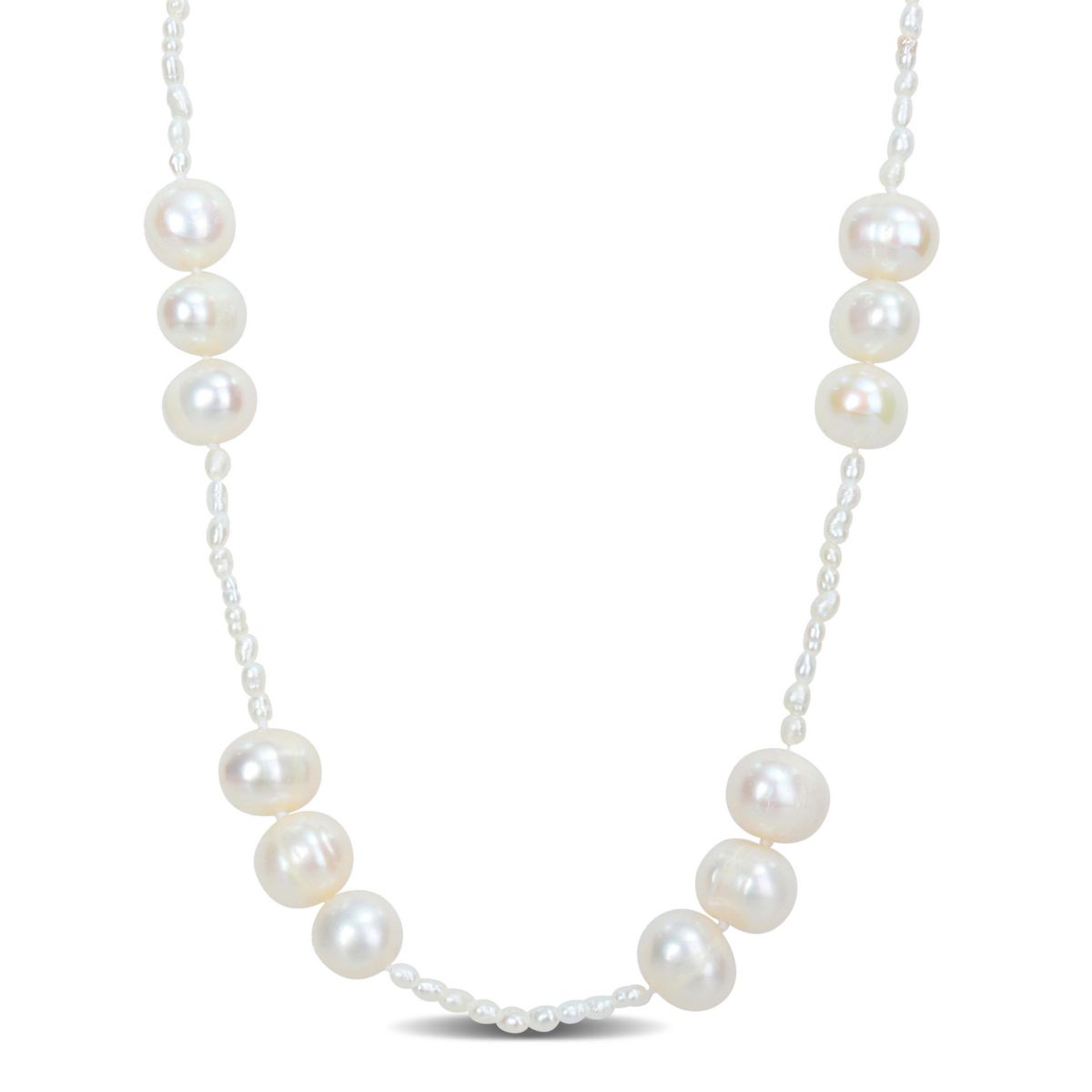 2-8mm Freshwater Cultured Pearl Station Endless Necklace