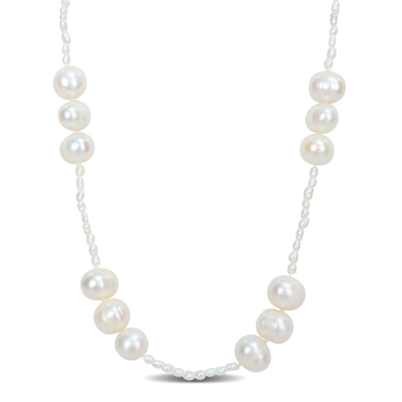 2-8mm Freshwater Cultured Pearl Station Endless Necklace