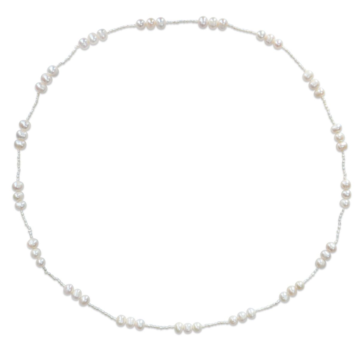 2-8mm Freshwater Cultured Pearl Station Endless Necklace