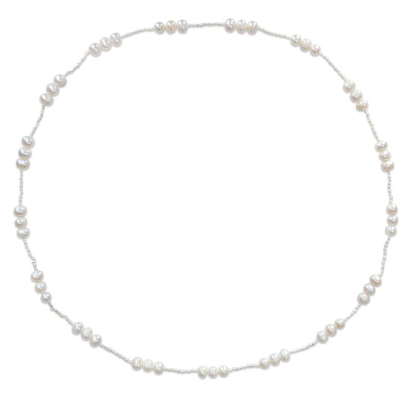 2-8mm Freshwater Cultured Pearl Station Endless Necklace