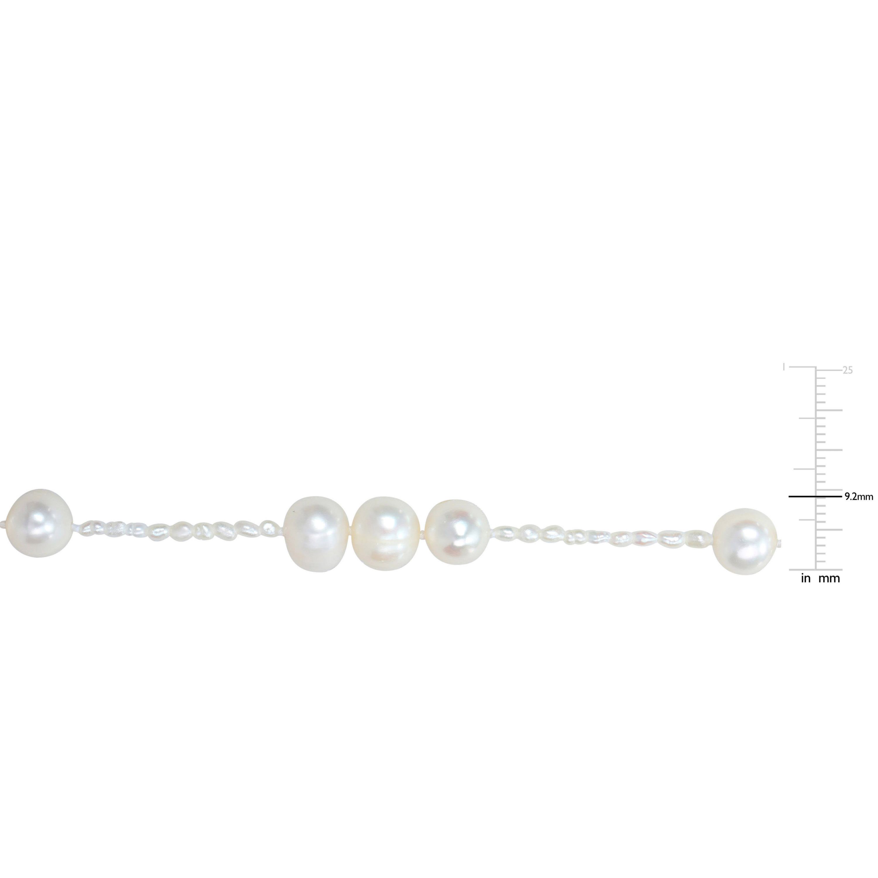 2-8mm Freshwater Cultured Pearl Station Endless Necklace