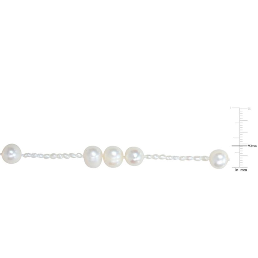 2-8mm Freshwater Cultured Pearl Station Endless Necklace