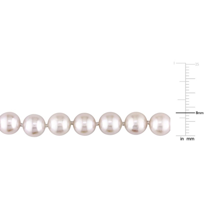 8-8.5mm Japanese Akoya Cultured Pearl Necklace with 14K Yellow Gold Fisheye Clasp