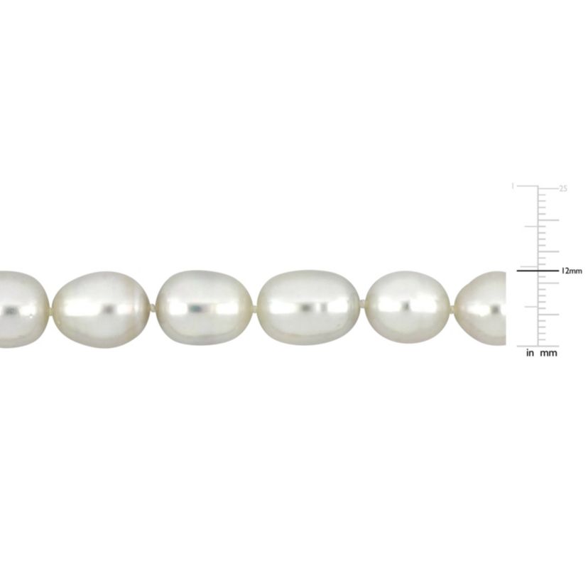 9-12mm South Sea Cultured Pearl Necklace with 14K Yellow Gold Ball Clasp