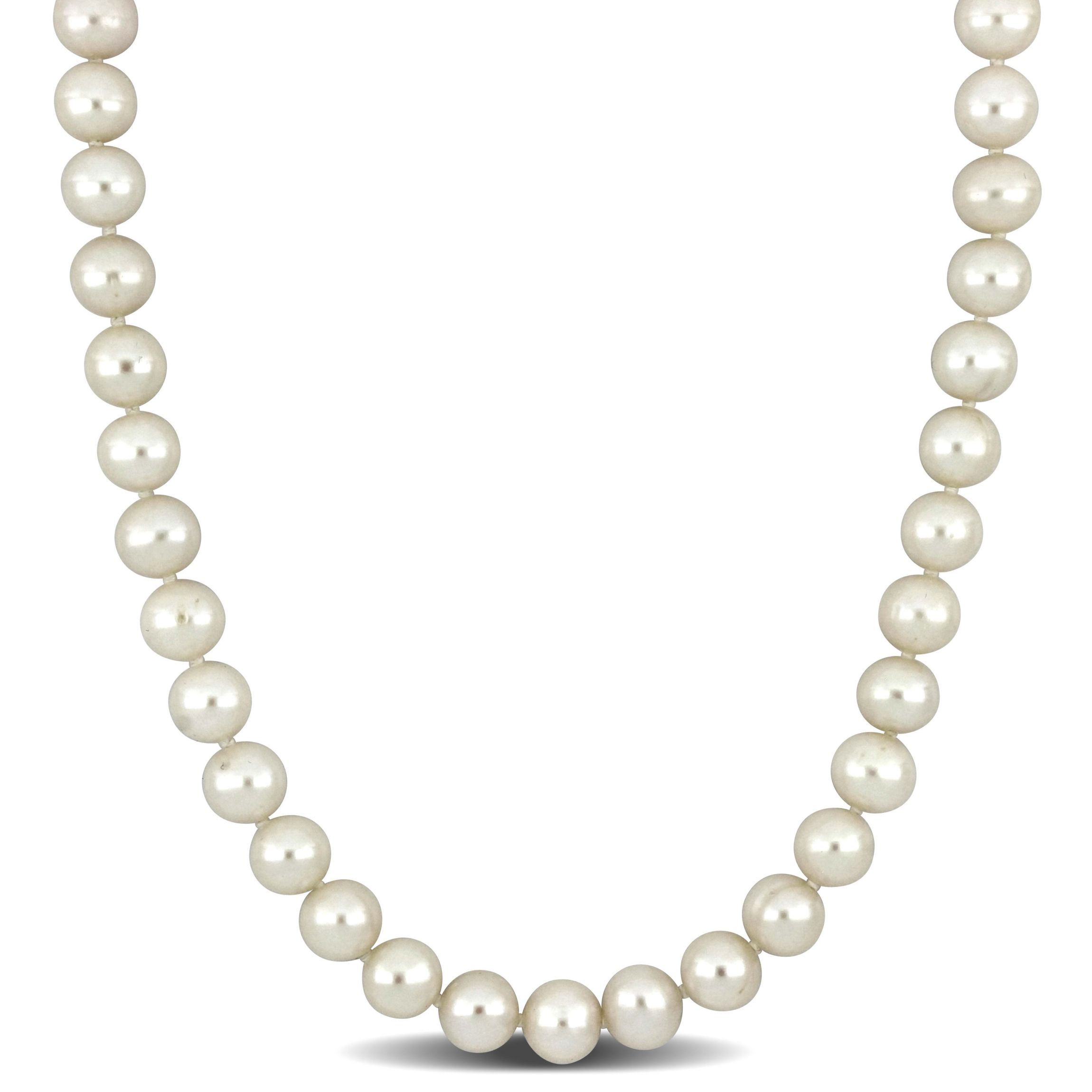 8-8.5mm Freshwater Cultured Pearl Necklace with Silver Ball Clasp