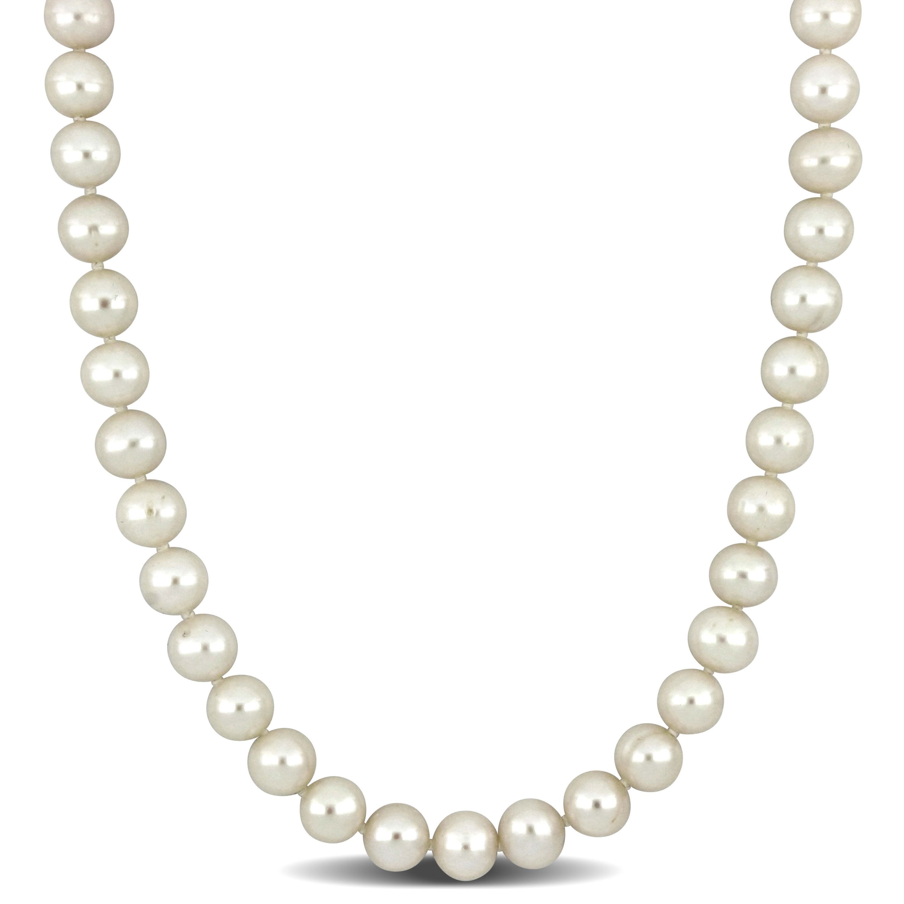 8-8.5mm Freshwater Cultured Pearl Necklace with Silver Ball Clasp