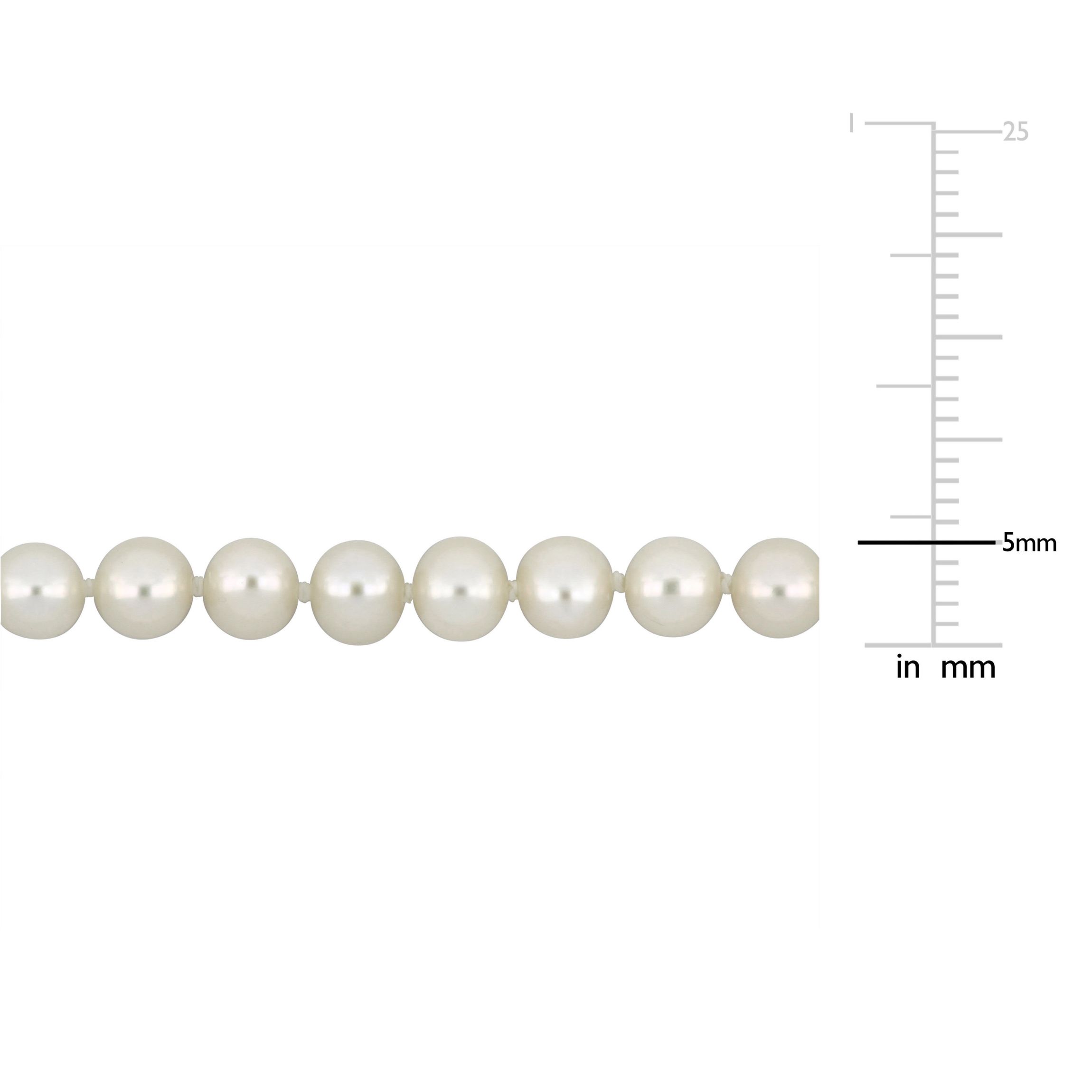 5-5.5mm Freshwater Cultured Pearl Necklace with 14K Yellow Gold Fisheye Clasp