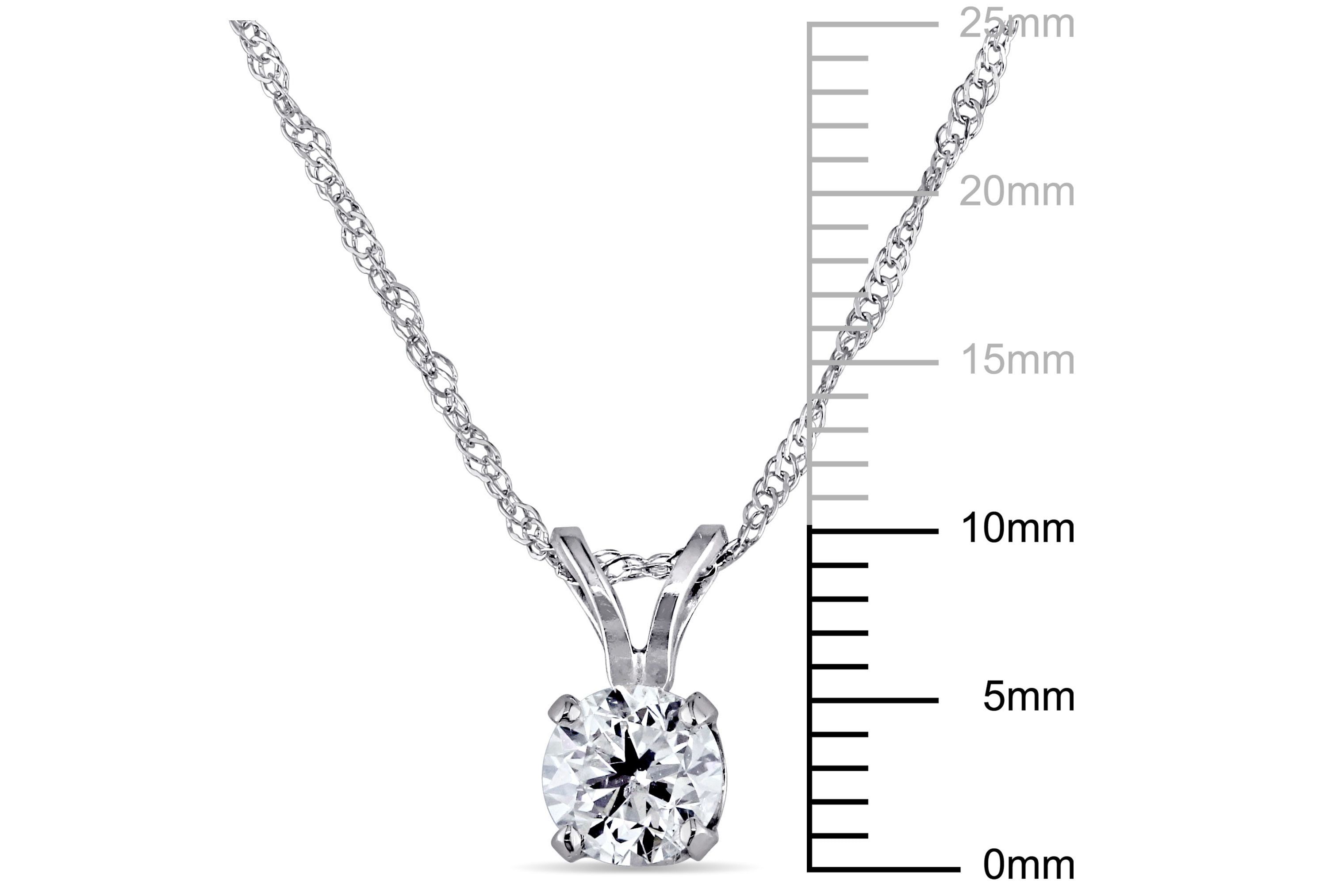 1/2 ct. t.w. Diamond Solitaire Pendant with Chain in 14K White Gold