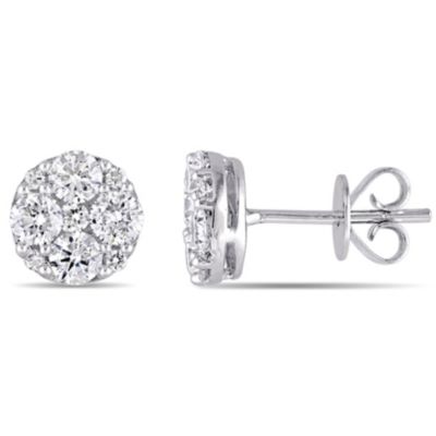 Belk & Co 1.08 ct. t.w. Diamond Cluster Stud Earrings in 14K White Gold -  5400426BLK011092