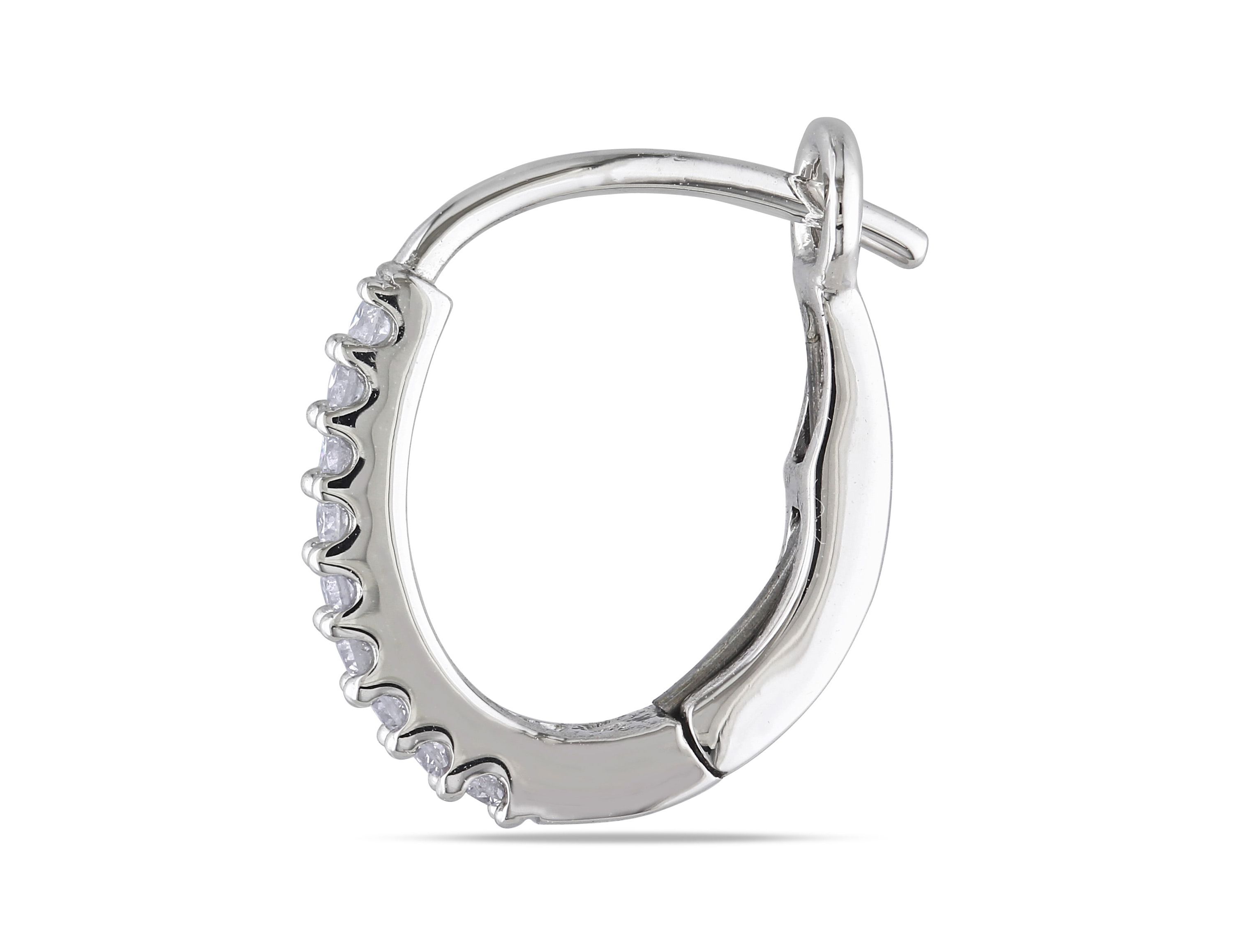 1/7 ct. t.w. Diamond Hoop Earrings in 14K White Gold
