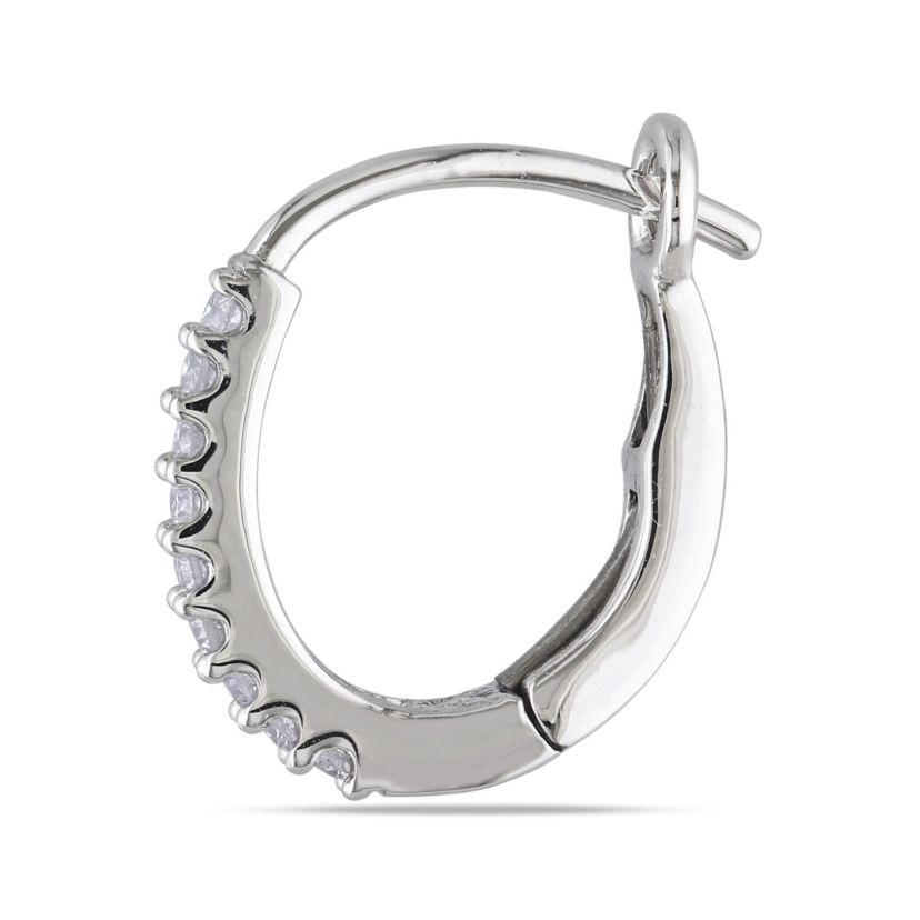 1/7 ct. t.w. Diamond Hoop Earrings in 14K White Gold