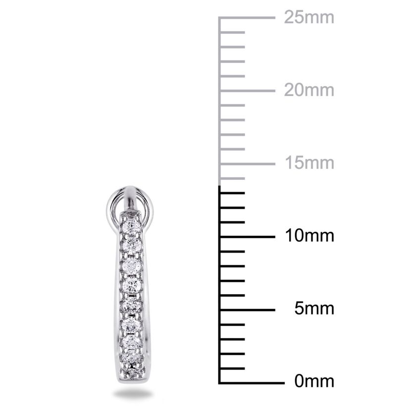 1/7 ct. t.w. Diamond Hoop Earrings in 14K White Gold