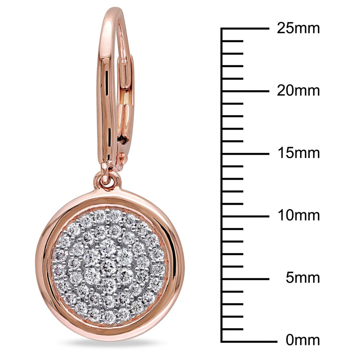 1/2 ct. t.w. Diamond Disc Earrings in 14K Rose Gold