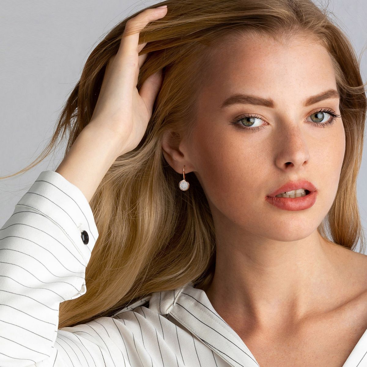 1/2 ct. t.w. Diamond Disc Earrings in 14K Rose Gold