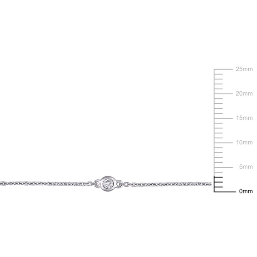 1/3 ct. t.w. Diamond Station Necklace in 14K White Gold