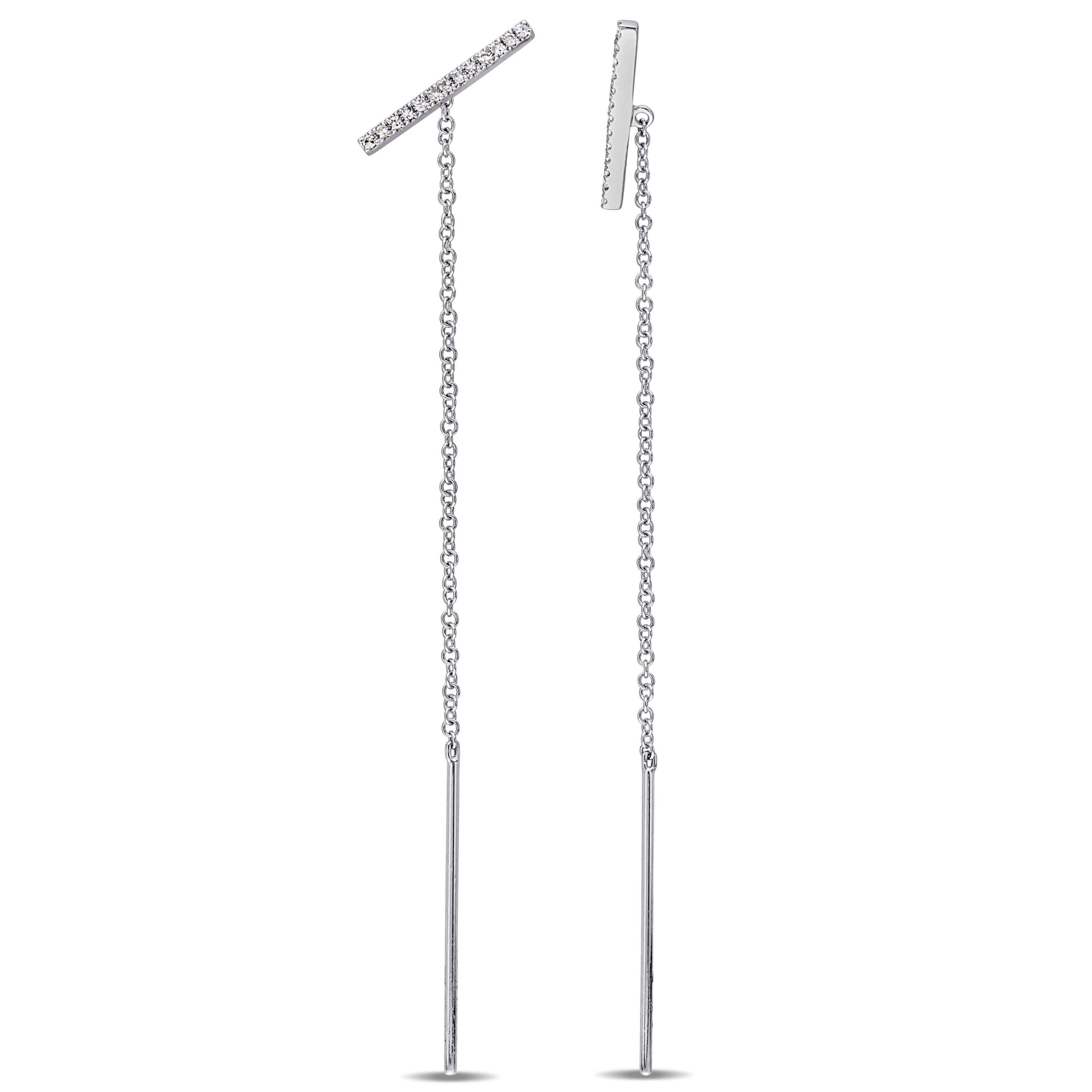 1/10 ct. t.w. Diamond Threader Earrings in 14K White Gold