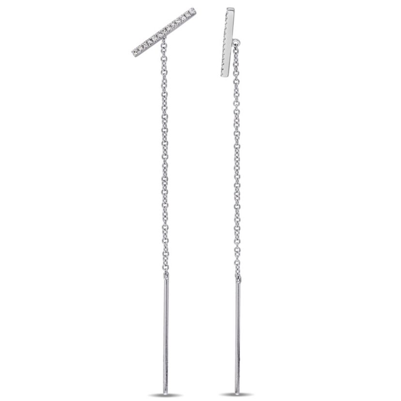 1/10 ct. t.w. Diamond Threader Earrings in 14K White Gold