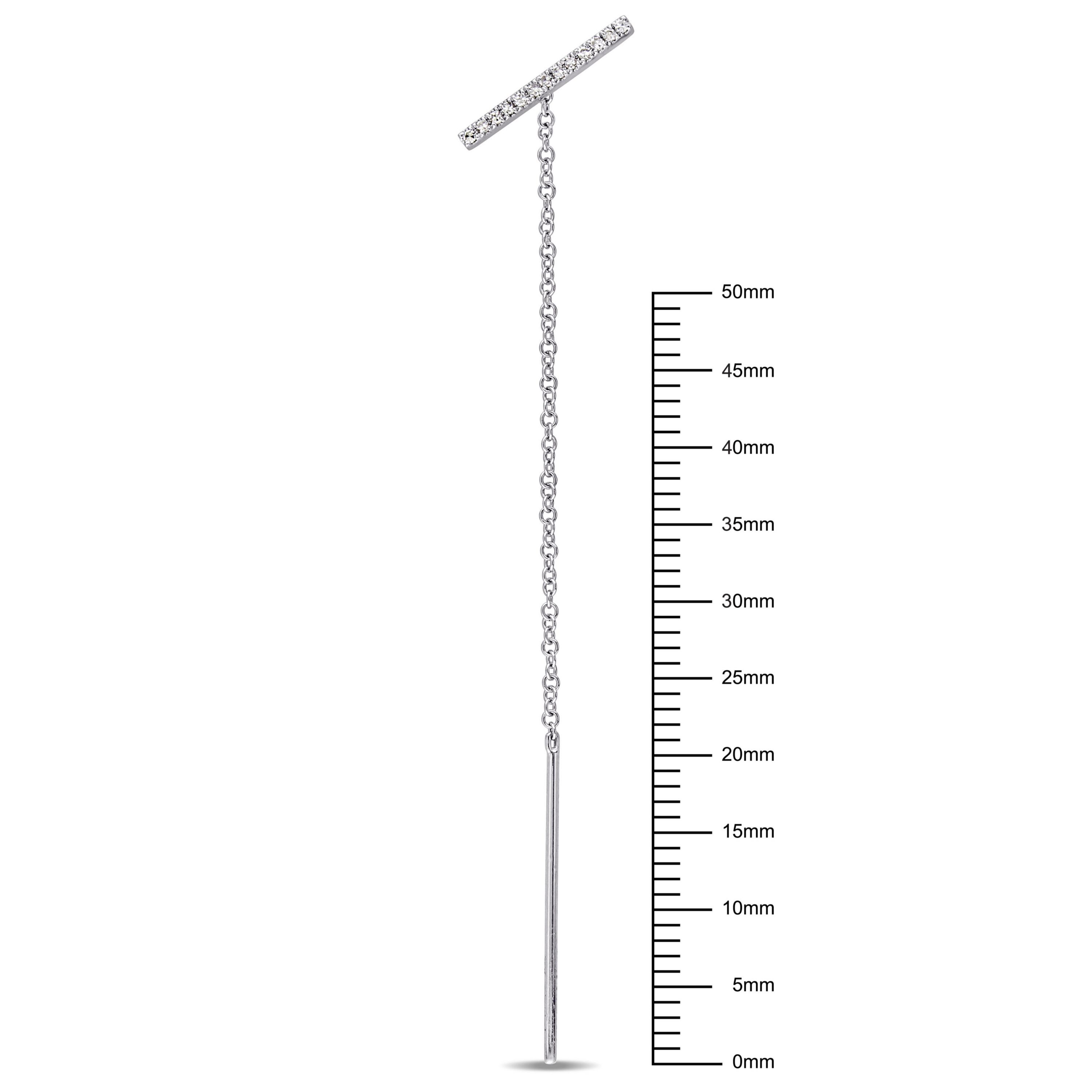 1/10 ct. t.w. Diamond Threader Earrings in 14K White Gold