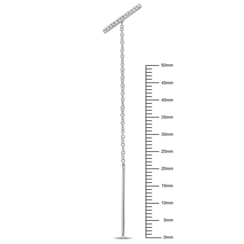 1/10 ct. t.w. Diamond Threader Earrings in 14K White Gold