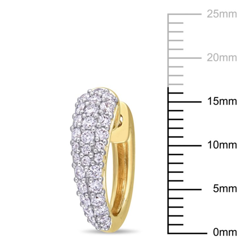 1 ct. t.w. Diamond Cluster Hoop Earrings in 14K Yellow Gold