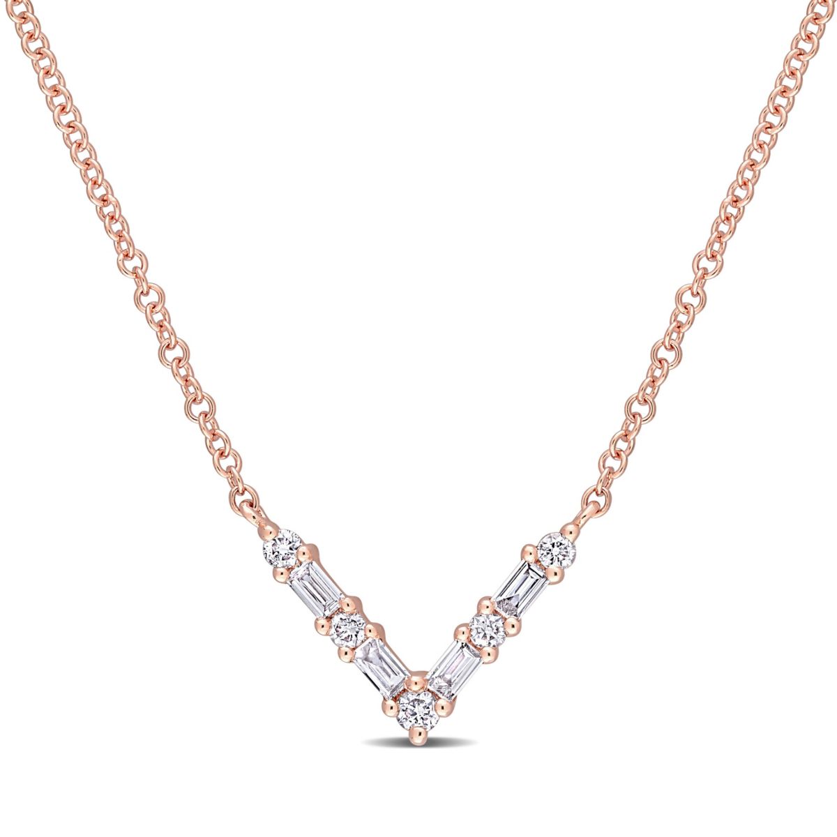 1/6 ct. t.w. Diamond Necklace in 14K Rose Gold