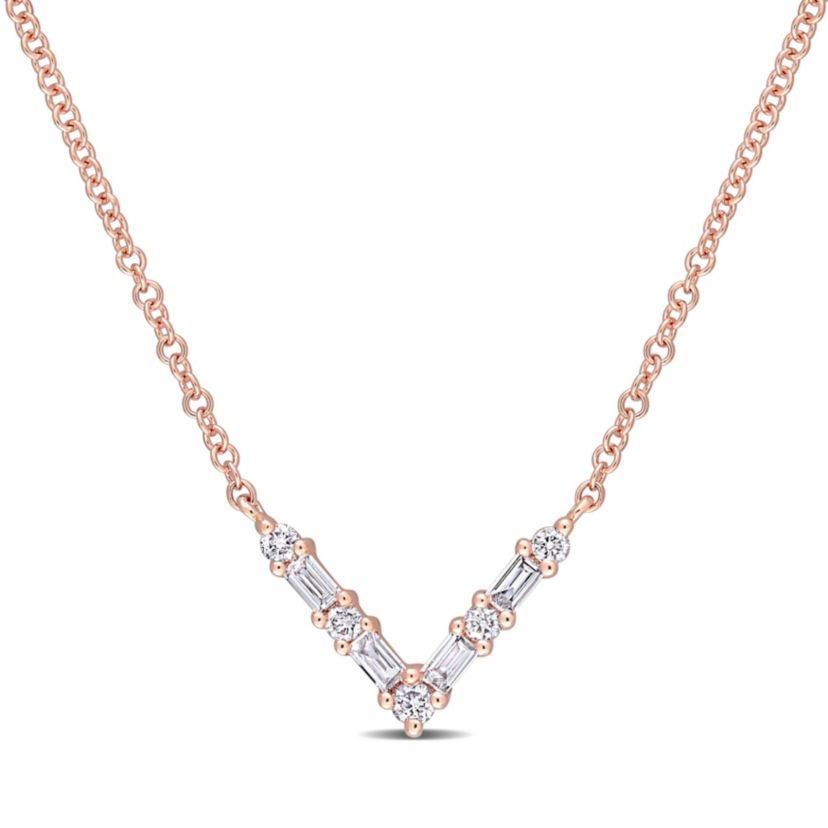 1/6 ct. t.w. Diamond Necklace in 14K Rose Gold