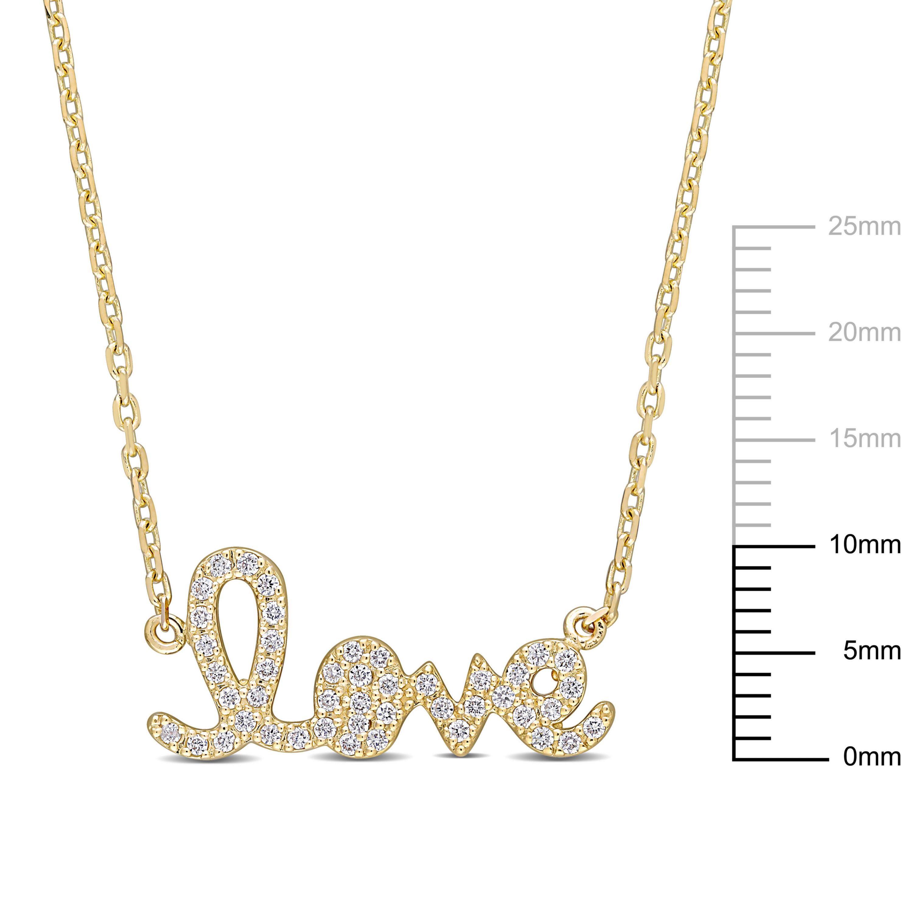 1/4 ct. t.w. Diamond "Love" Necklace in 14K Yellow Gold