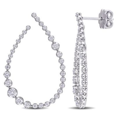 Belk & Co 5/8 ct. t.w. Diamond Teardrop Earrings in 14K White Gold