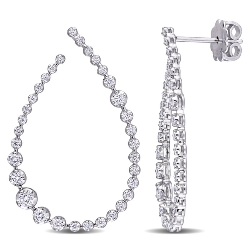 5/8 ct. t.w. Diamond Teardrop Earrings in 14K White Gold