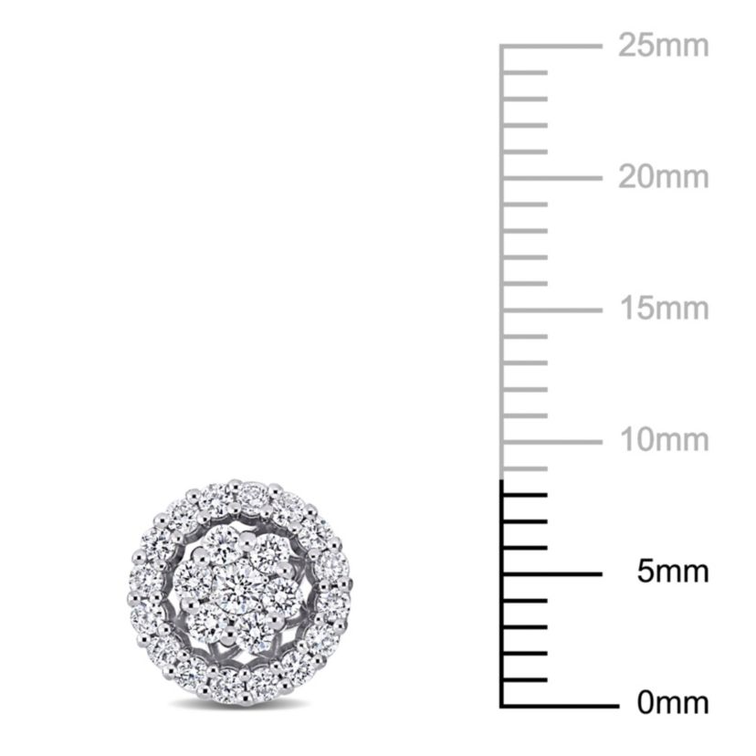1/2 ct. t.w. Diamond Halo Stud Earrings in 14K White Gold