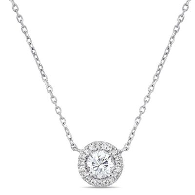 Belk & Co 1/2 ct. t.w. Diamond Halo Circular Pendant with Chain in 14K White Gold -  5400426BLK011177