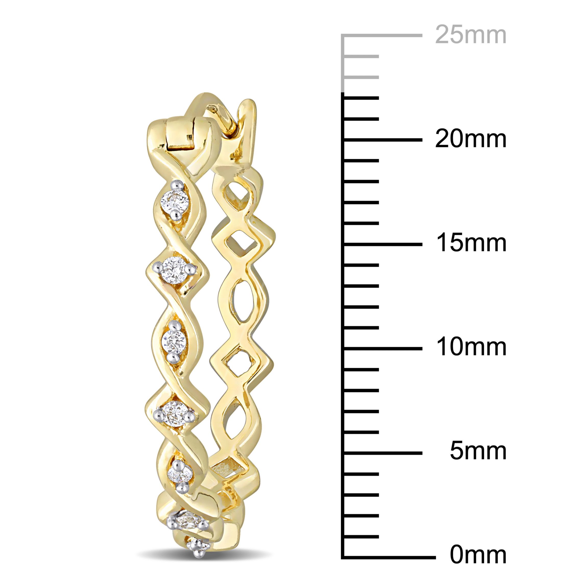 1/10 ct. t.w. Diamond Hoop Earrings in 10K Yellow Gold