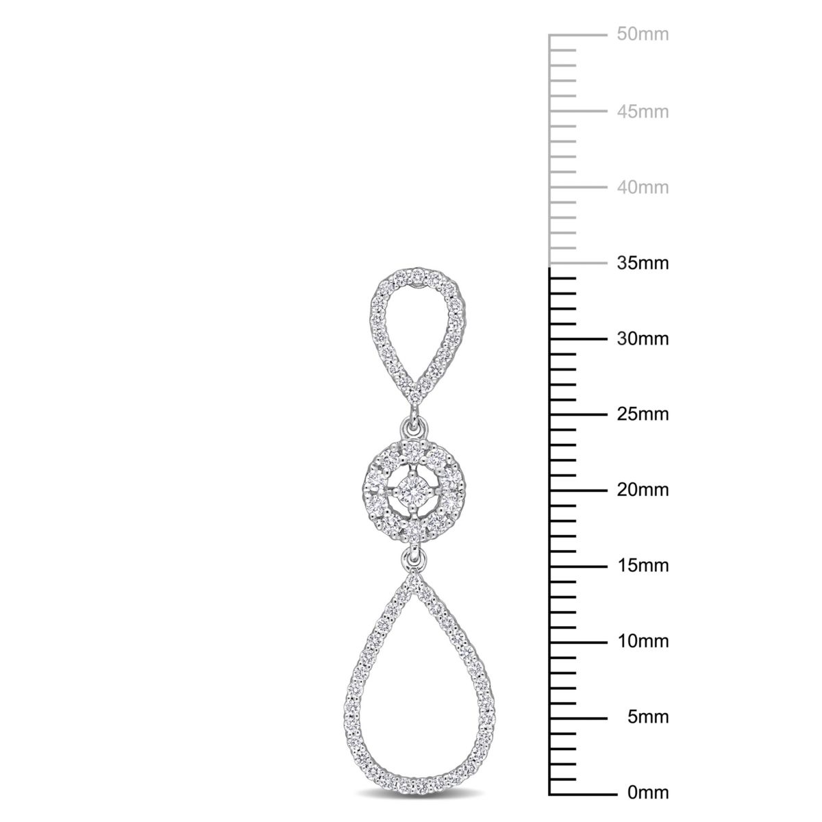 4/5 ct. t.w. Diamond Dangle Earrings in 18K White Gold