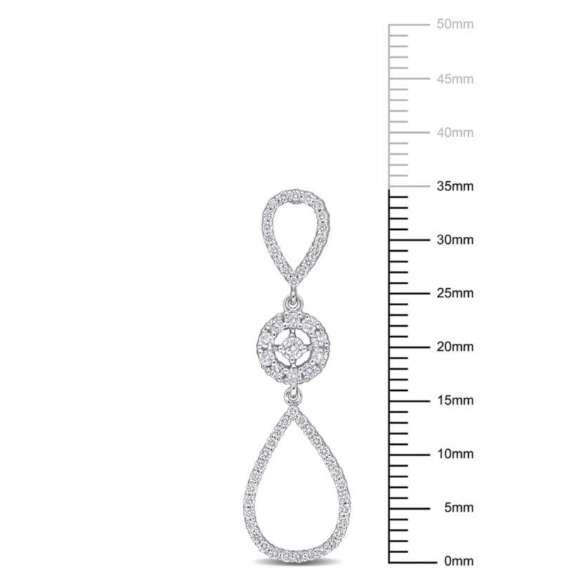 4/5 ct. t.w. Diamond Dangle Earrings in 18K White Gold