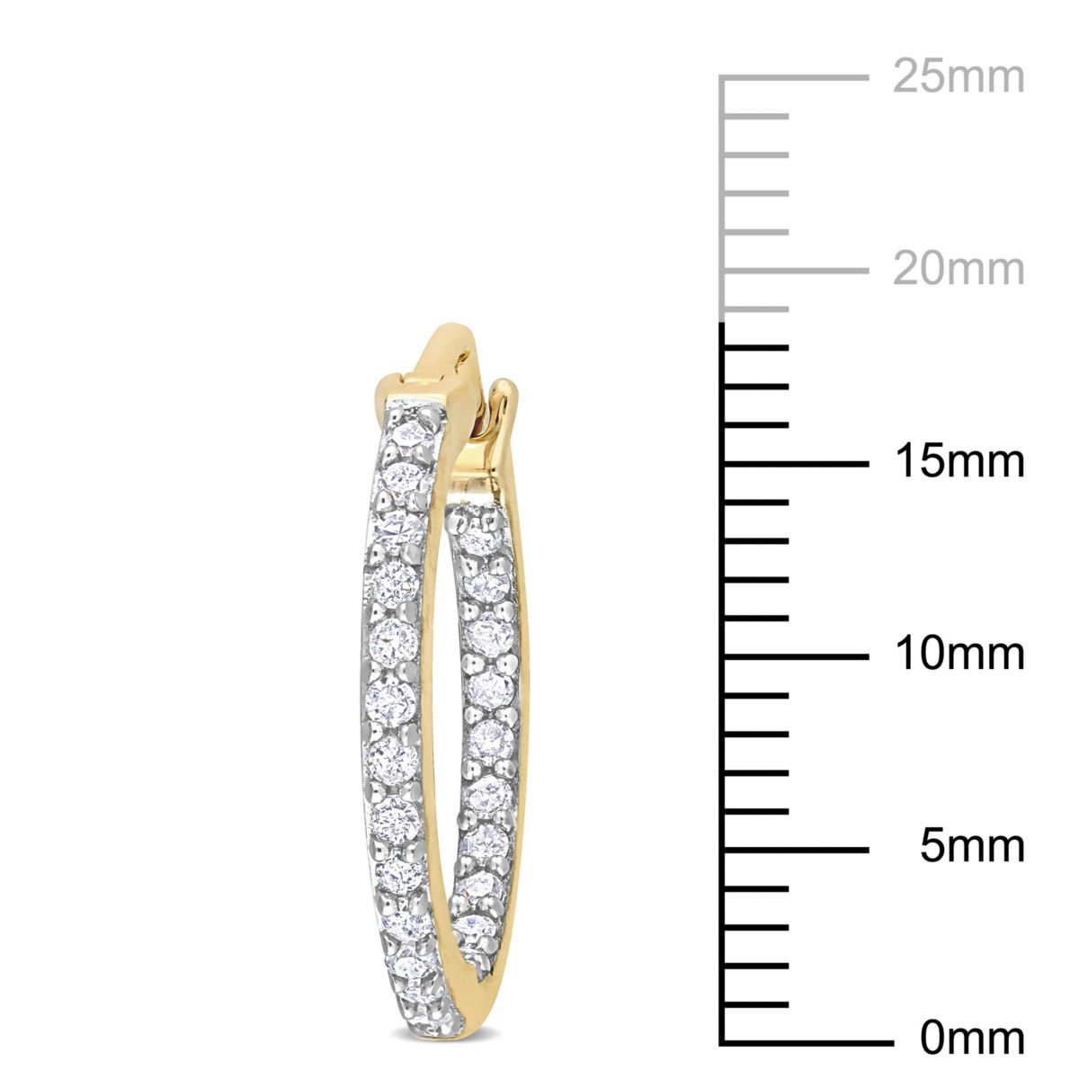 1/2 ct. t.w. Diamond Inside Outside Hoop Earrings in 10K Yellow Gold