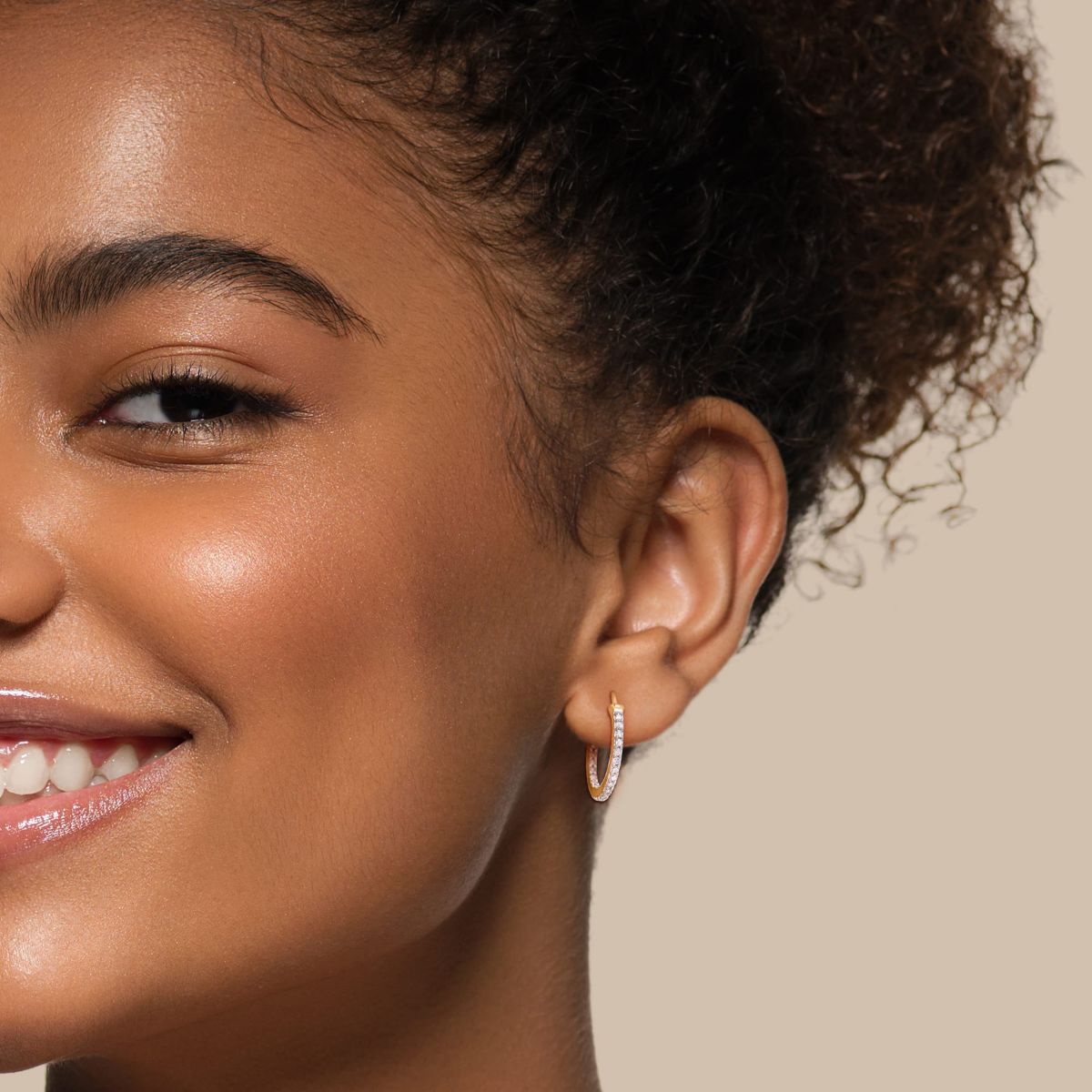 1/2 ct. t.w. Diamond Inside Outside Hoop Earrings in 10K Yellow Gold