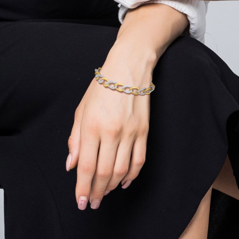 2.40 ct. t.w. Diamond Link Bracelet in 14K Two-Tone Gold