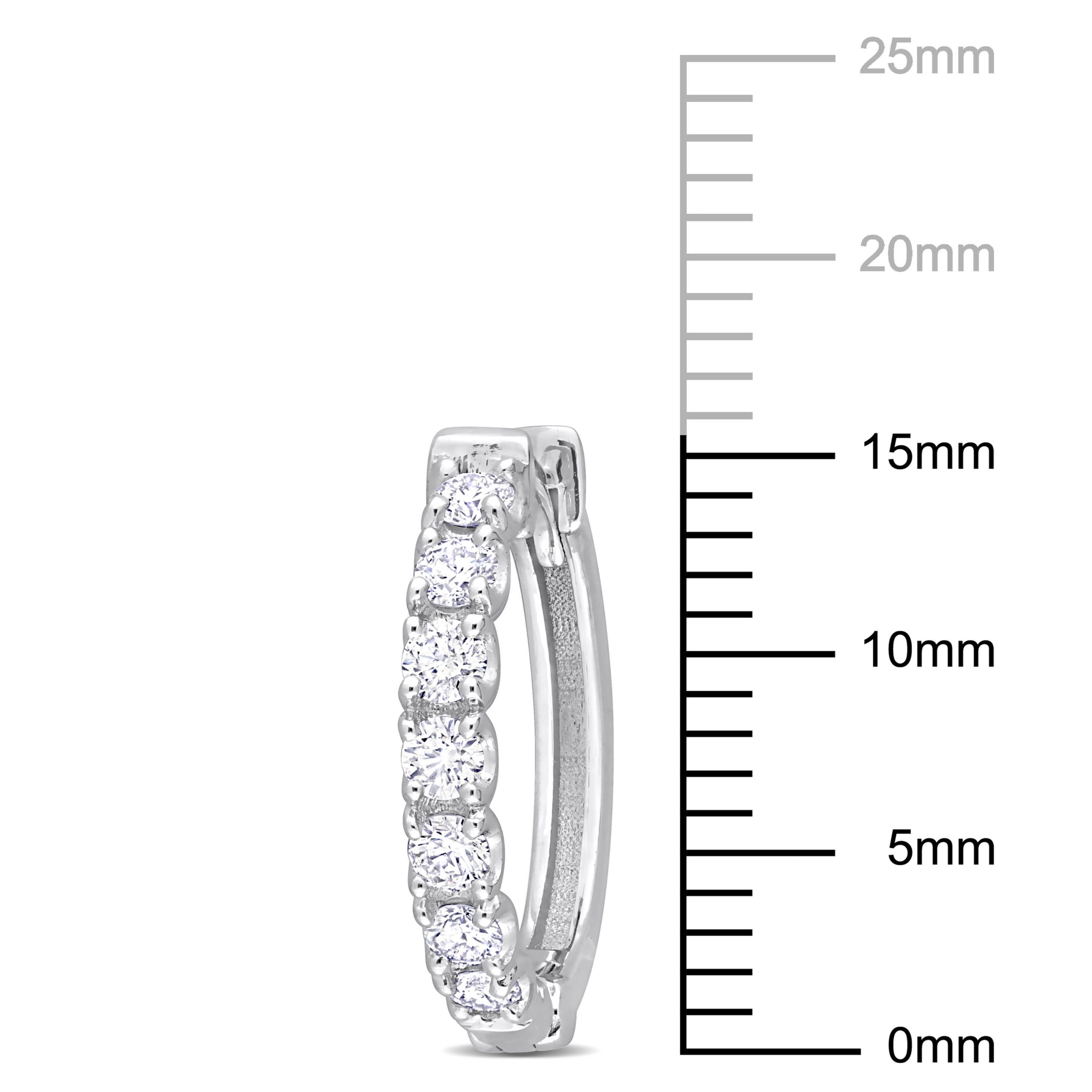 1/2 ct. t.w. Diamond Hoop Earrings in 14K White Gold