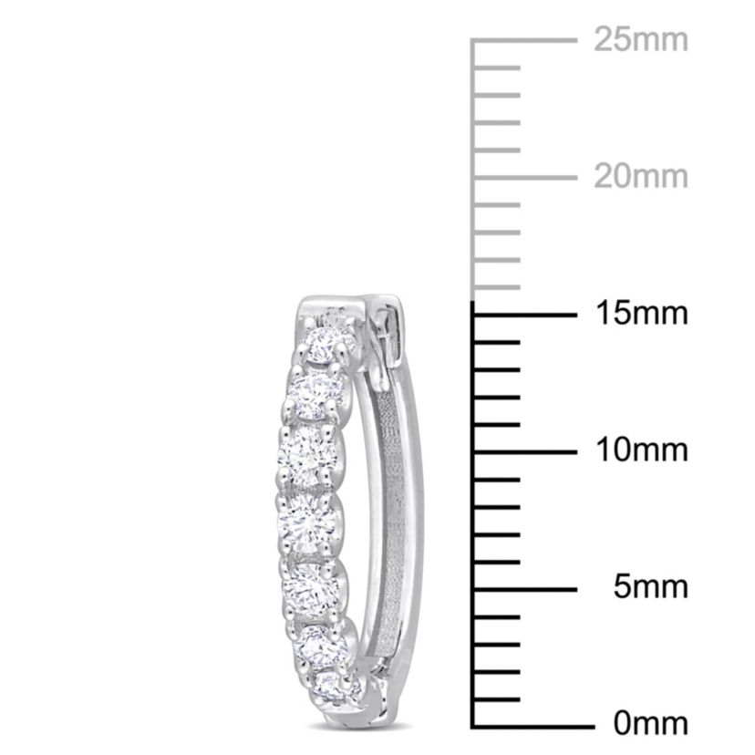 1/2 ct. t.w. Diamond Hoop Earrings in 14K White Gold