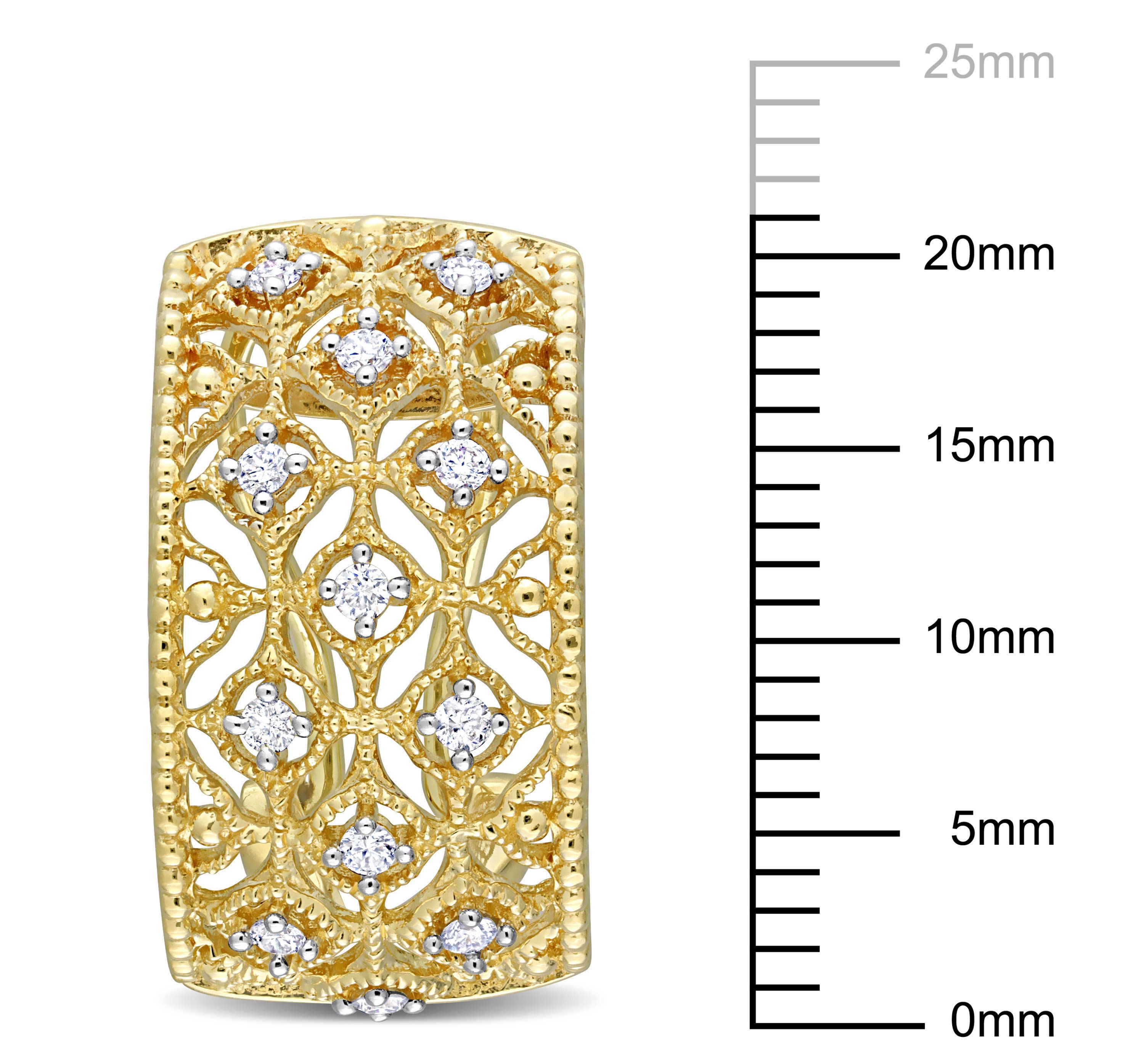 1/3 ct. t.w. Diamond Hoop Earrings in 14K Yellow Gold