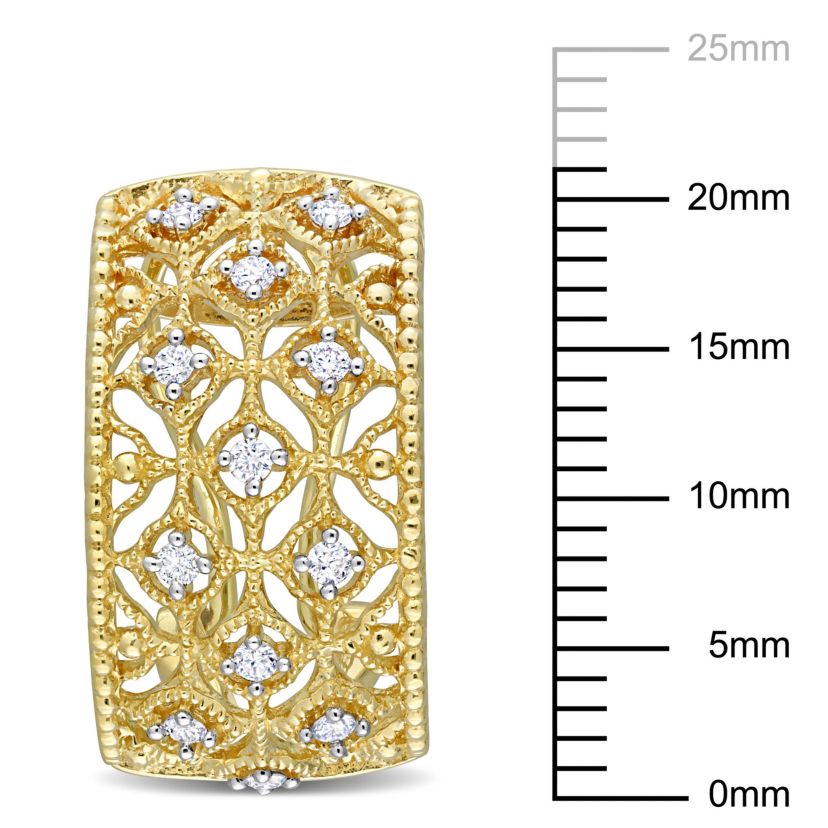 1/3 ct. t.w. Diamond Hoop Earrings in 14K Yellow Gold