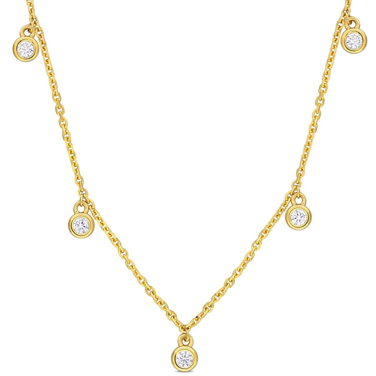 1/6 ct. t.w. Diamond Charm Necklace in 14K Yellow Gold