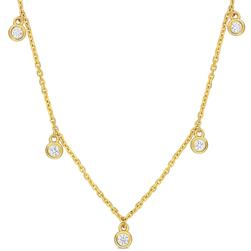 1/6 ct. t.w. Diamond Charm Necklace in 14K Yellow Gold
