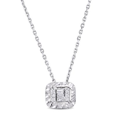 Belk & Co 1/10 ct. t.w. Diamond Circular Pendant with Chain in 14K White Gold -  5400426BLK011353