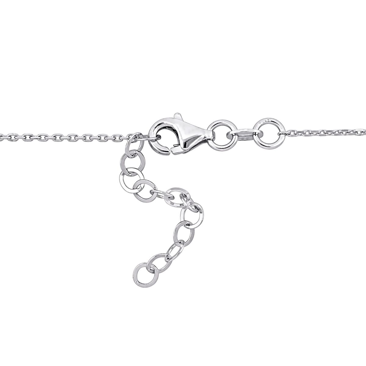 Diamond Accent Pear Pendant with Chain in 14K White Gold