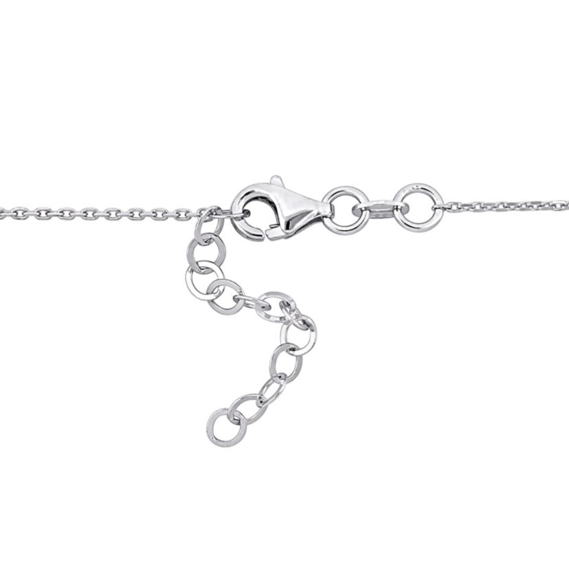 Diamond Accent Pear Pendant with Chain in 14K White Gold