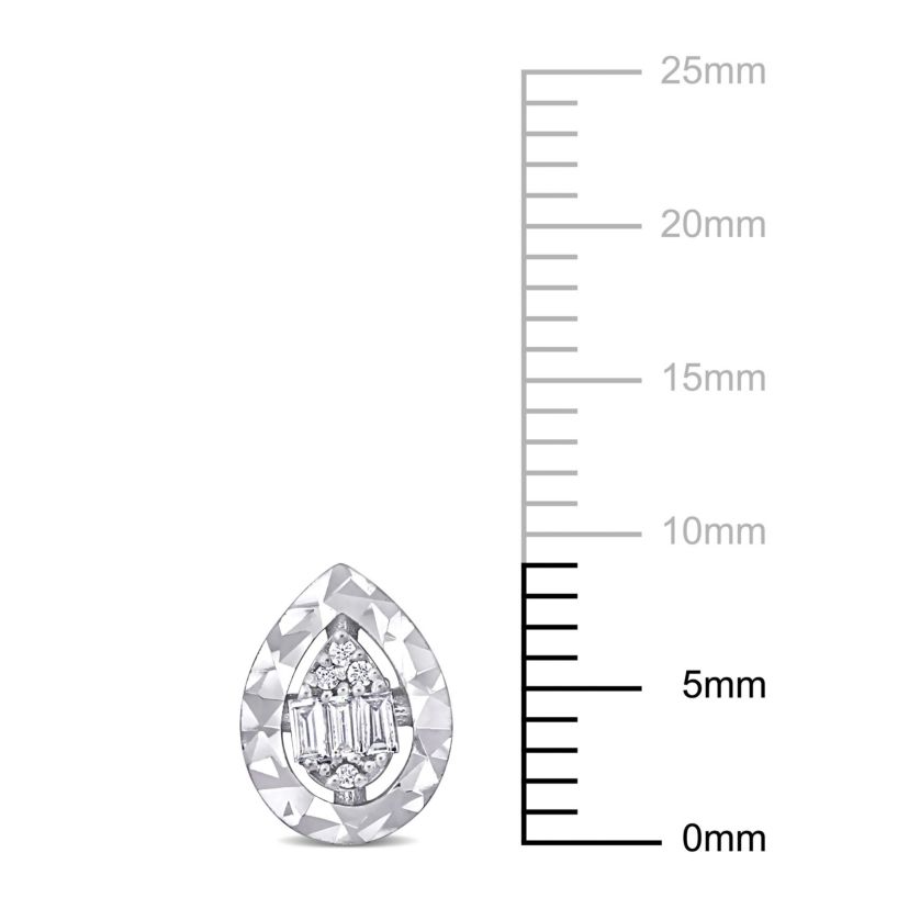 1/10 ct. Diamond Pear Post Earrings in 14K White Gold