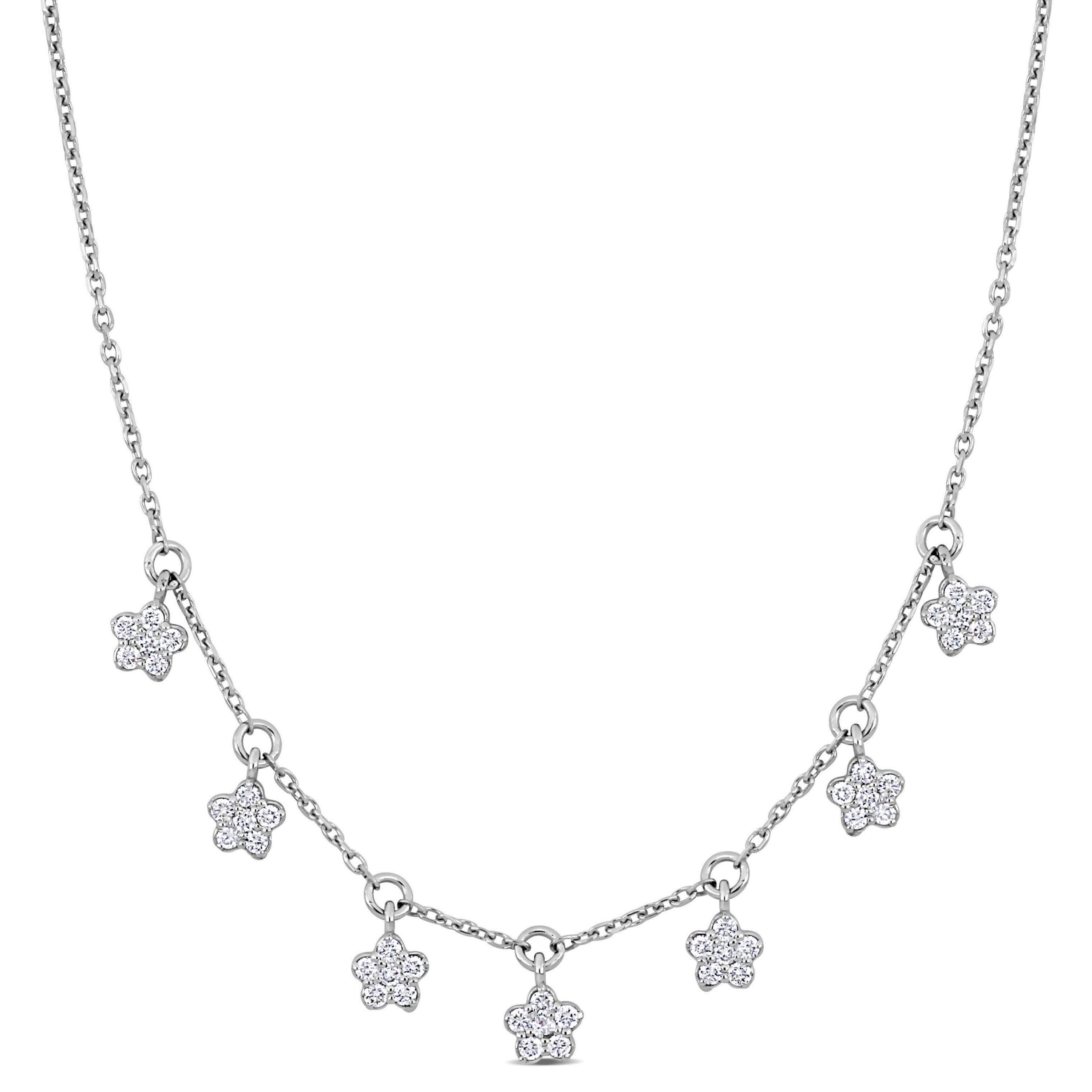 1/3 ct. t.w. Diamond Star Charm Necklace in 14K White Gold