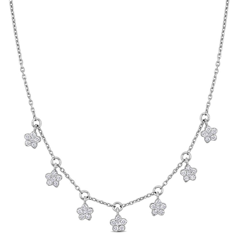1/3 ct. t.w. Diamond Star Charm Necklace in 14K White Gold